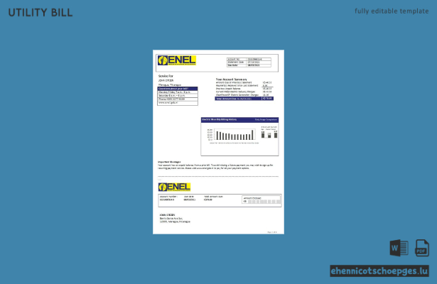 Nicaragua, Stromversorger ENEL (Nicaraguan Electricity Company) – Beispielrechnung (Vorschau)